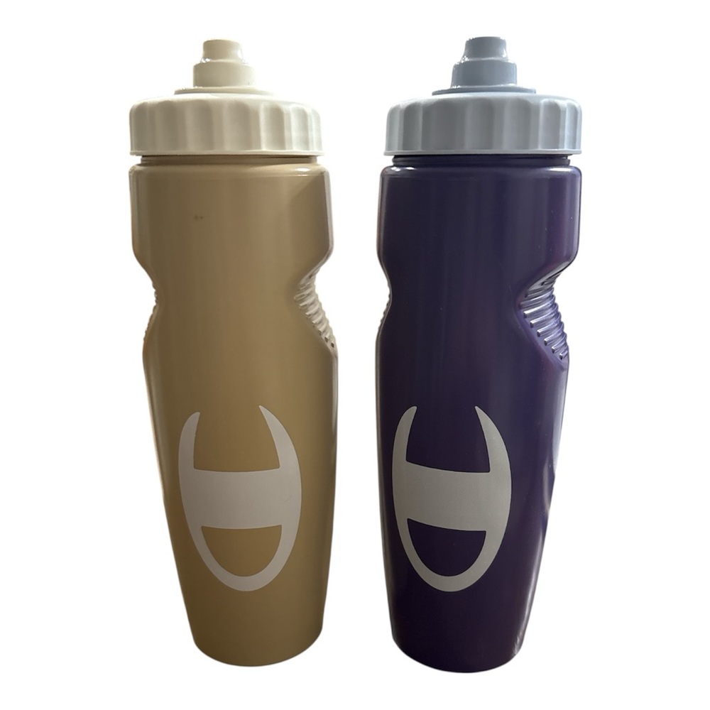Champion brand - 24 oz squeeze Water Bottles - Beige and Blue
